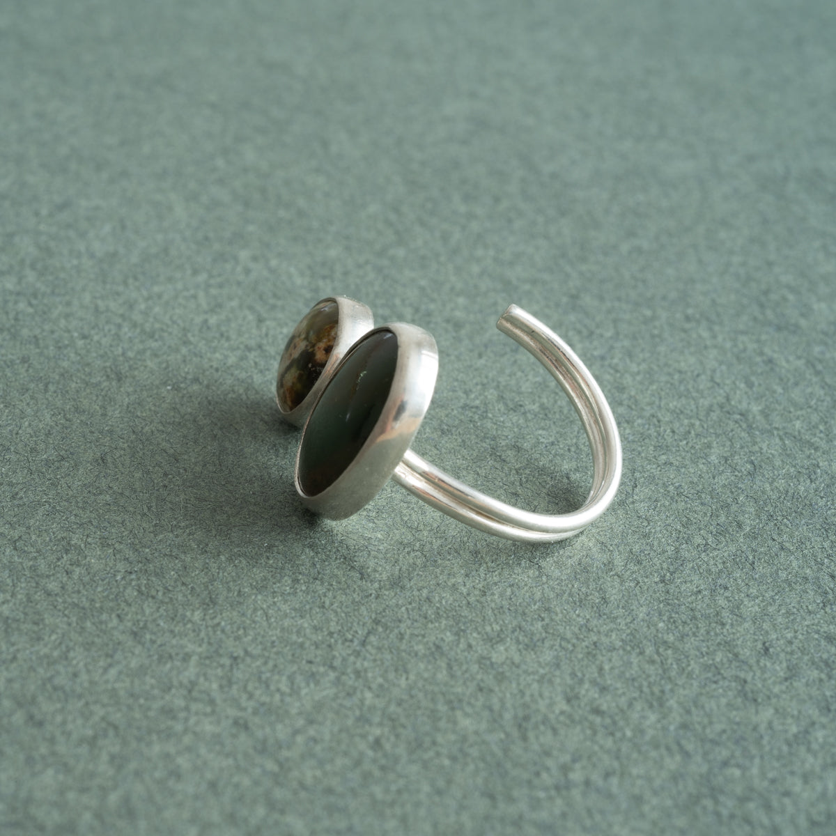 Masonry Green Opalite Open Ring