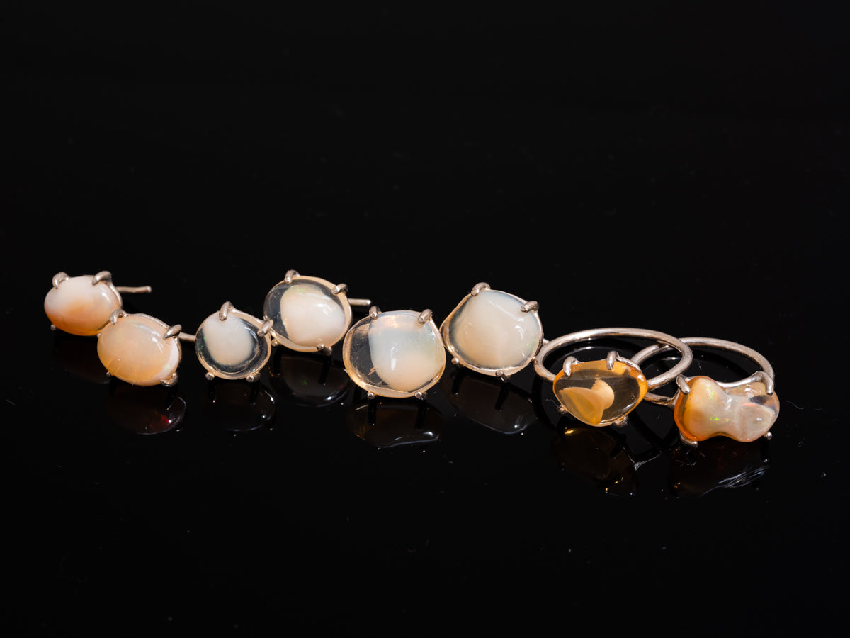 Grains Fire Opal Earrings M