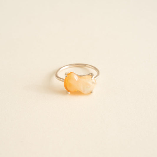 Grains Fire Opal Pinky Ring (Size 4)